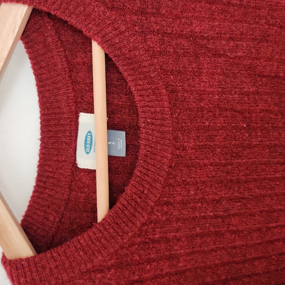 Old Navy Red Ribbed Sweater